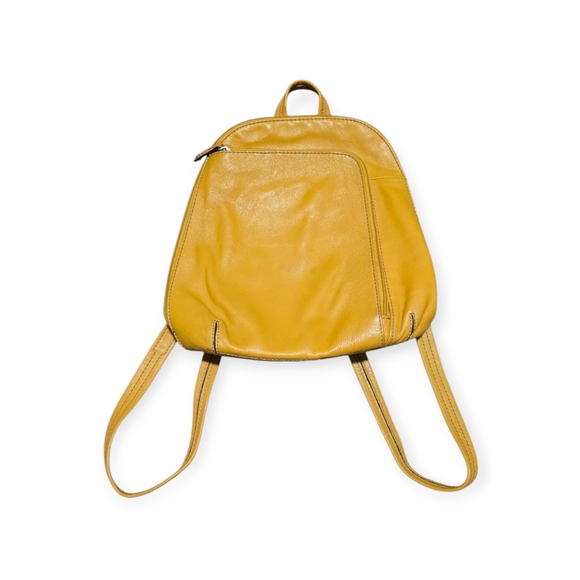 Tignanello Handbags - Tignanello Yellow Genuine Leather Backpack
